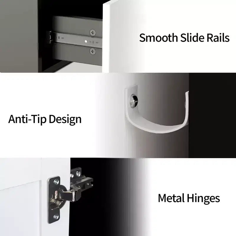 COZONY Credenza Moderna con Ripiani Regolabili, Mobile Buffet Contenitore con Cassetti per Soggiorno Sala da Pranzo Ingresso