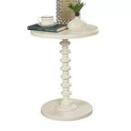 Tavolino Royal Hampton con piano rotondo, bianco
