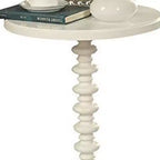 Tavolino Royal Hampton con piano rotondo, bianco