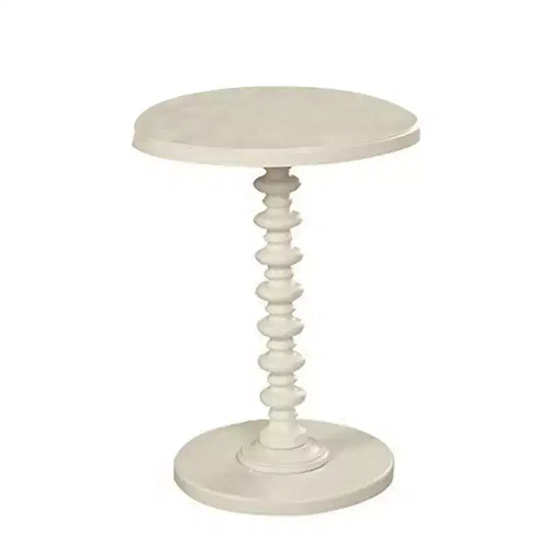 Tavolino Royal Hampton con piano rotondo, bianco