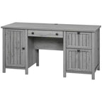 Vintage Executive Computer Desk, Home Office Work station, Student Table with Cabinet & 3 Drawers for Hanging Files