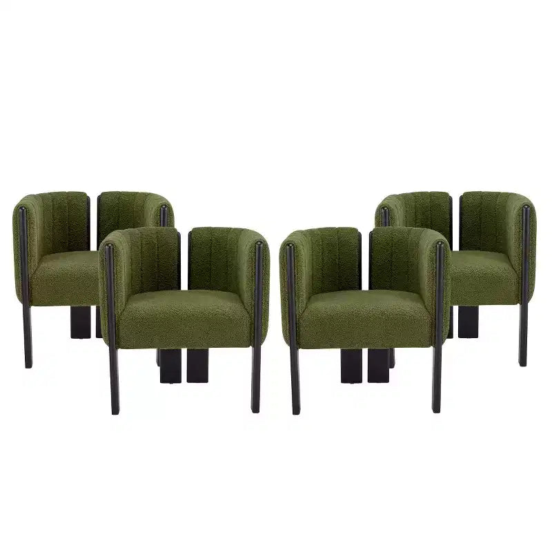 Set di 4 sedie da pranzo moderne in Boucle con gambe in legno, eleganti sedie d'accento per soggiorni, cucina o sala da pranzo-Panipeachy
