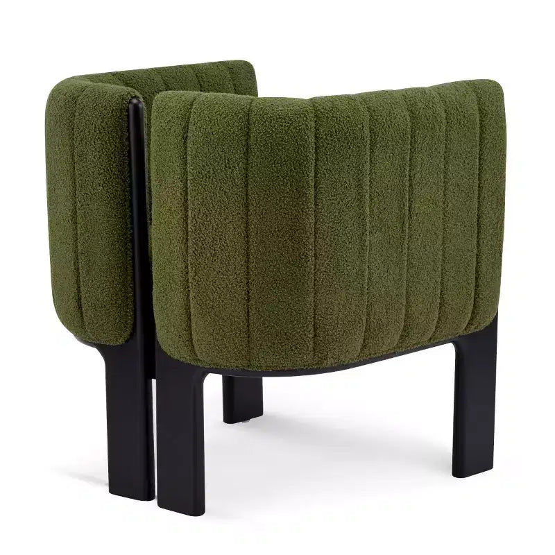 Set di 4 sedie da pranzo moderne in Boucle con gambe in legno, eleganti sedie d'accento per soggiorni, cucina o sala da pranzo-Panipeachy