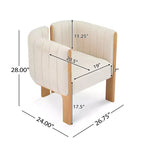Set di 4 sedie da pranzo moderne in Boucle con gambe in legno, eleganti sedie d'accento per soggiorni, cucina o sala da pranzo-Panipeachy