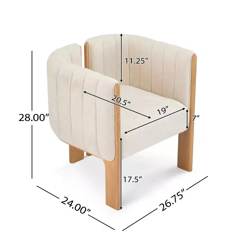 Set di 4 sedie da pranzo moderne in Boucle con gambe in legno, eleganti sedie d'accento per soggiorni, cucina o sala da pranzo-Panipeachy
