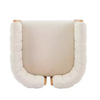 Set di 4 sedie da pranzo moderne in Boucle con gambe in legno, eleganti sedie d'accento per soggiorni, cucina o sala da pranzo-Panipeachy