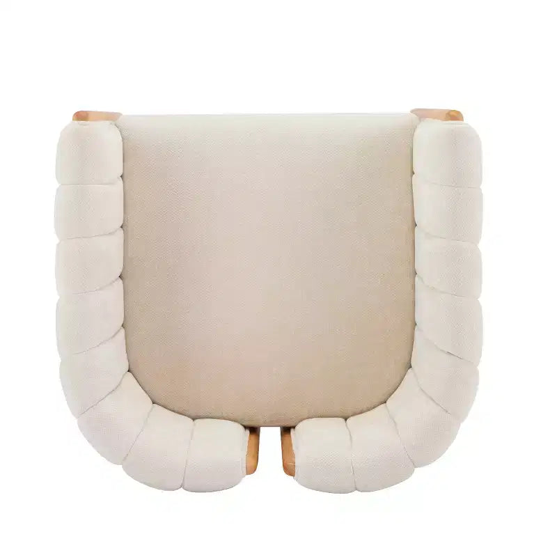Set di 4 sedie da pranzo moderne in Boucle con gambe in legno, eleganti sedie d'accento per soggiorni, cucina o sala da pranzo-Panipeachy