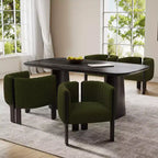 Set di 4 sedie da pranzo moderne in Boucle con gambe in legno, eleganti sedie d'accento per soggiorni, cucina o sala da pranzo-Panipeachy