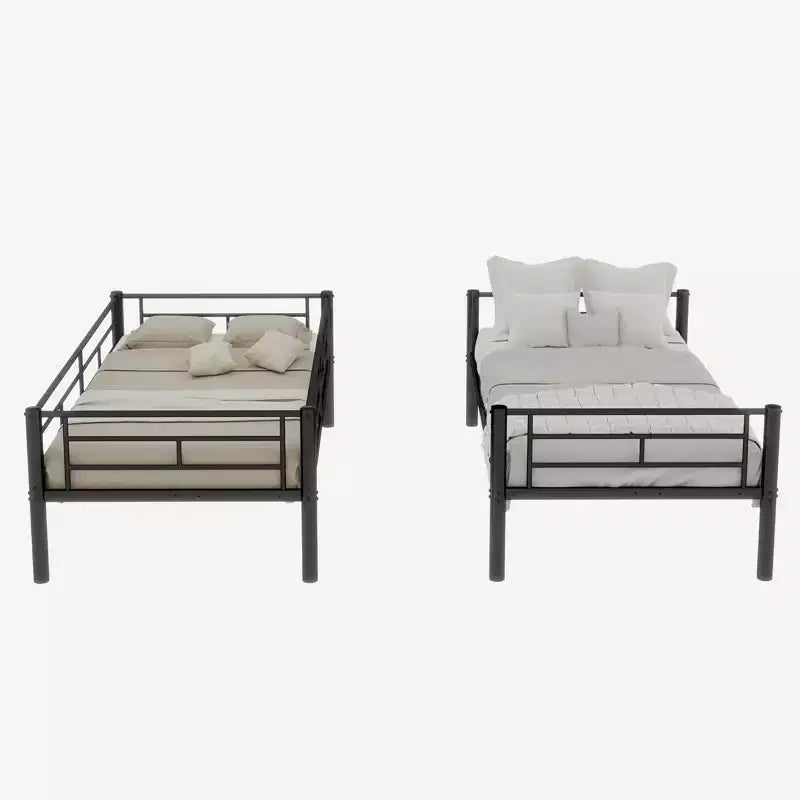 Bellemave Letto a Castello in Metallo per Bambini, Struttura Robusta in Acciaio con Scaletta e Sponde di Sicurezza, Convertibile in 2 Letti Singoli, Non Richiede Rete a Molle