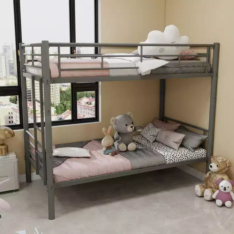 Bellemave Letto a Castello in Metallo per Bambini, Struttura Robusta in Acciaio con Scaletta e Sponde di Sicurezza, Convertibile in 2 Letti Singoli, Non Richiede Rete a Molle