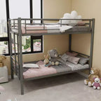 Bellemave Letto a Castello in Metallo per Bambini, Struttura Robusta in Acciaio con Scaletta e Sponde di Sicurezza, Convertibile in 2 Letti Singoli, Non Richiede Rete a Molle