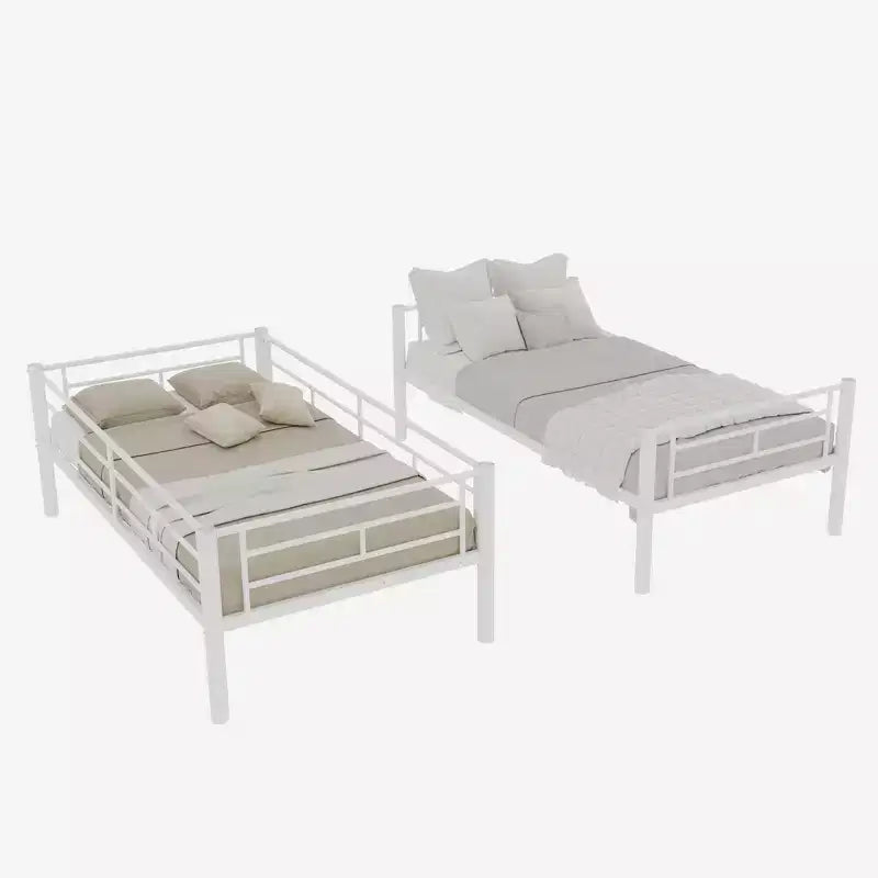 Bellemave Letto a Castello in Metallo per Bambini, Struttura Robusta in Acciaio con Scaletta e Sponde di Sicurezza, Convertibile in 2 Letti Singoli, Non Richiede Rete a Molle
