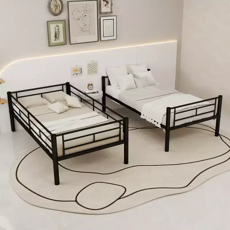 Bellemave Letto a Castello in Metallo per Bambini, Struttura Robusta in Acciaio con Scaletta e Sponde di Sicurezza, Convertibile in 2 Letti Singoli, Non Richiede Rete a Molle