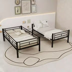 Bellemave Letto a Castello in Metallo per Bambini, Struttura Robusta in Acciaio con Scaletta e Sponde di Sicurezza, Convertibile in 2 Letti Singoli, Non Richiede Rete a Molle