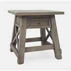 Jofran, tavolino da salotto/comodino con ricarica USB in pino riciclato Outer Banks - Driftwood
