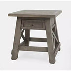 Jofran, tavolino da salotto/comodino con ricarica USB in pino riciclato Outer Banks - Driftwood