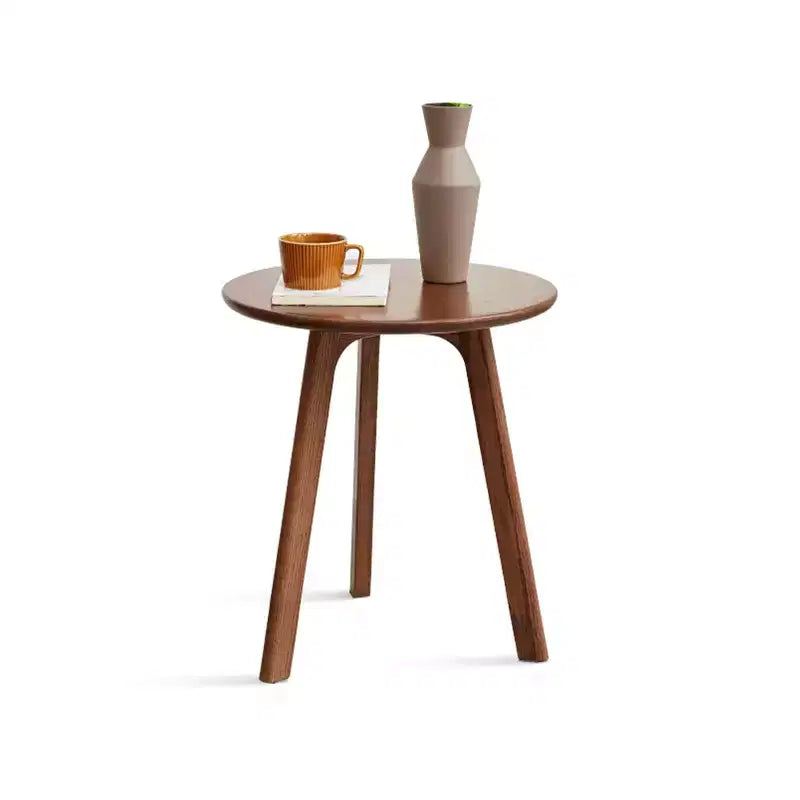 Tavolino rotondo in legno Homy Casa con design a 3 gambe per soggiorno o camera da letto