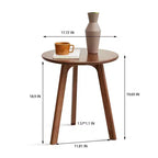 Tavolino rotondo in legno Homy Casa con design a 3 gambe per soggiorno o camera da letto