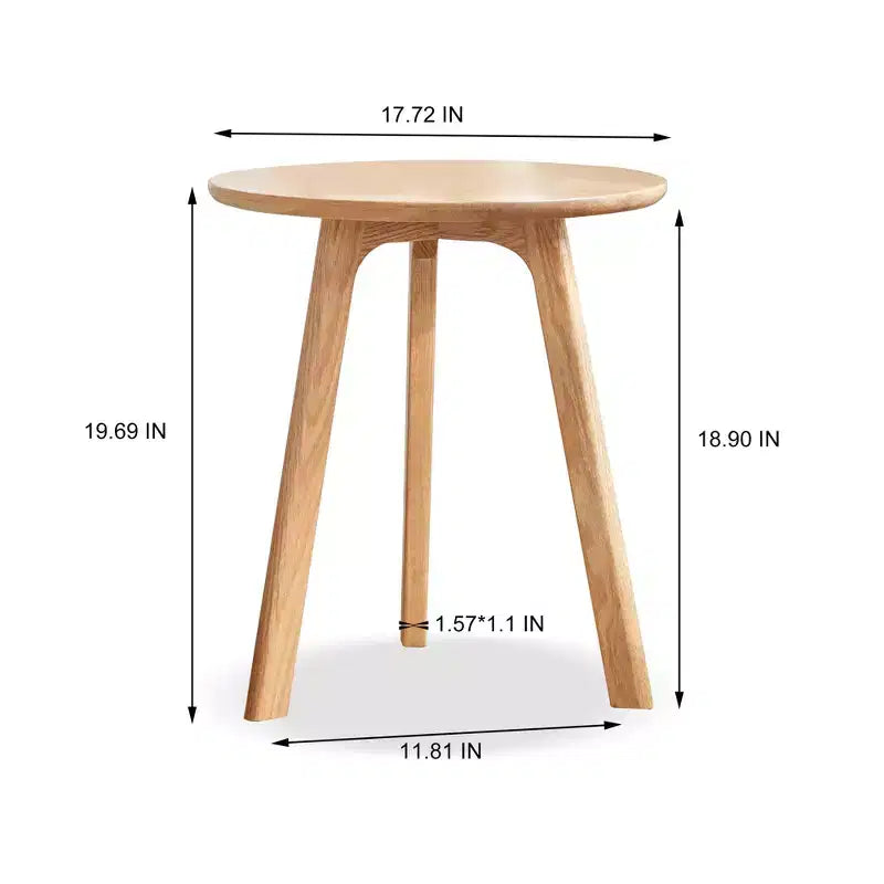 Tavolino rotondo in legno Homy Casa con design a 3 gambe per soggiorno o camera da letto