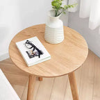 Tavolino rotondo in legno Homy Casa con design a 3 gambe per soggiorno o camera da letto