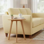 Homy Casa Round Wooden End Table with 3-Leg Design for Living Room or Bedroom