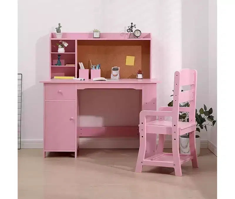 Set di scrivania e sedia per bambini, tavolino da studio per bambini con ripiani portaoggetti per ragazzi e ragazze, set di scrivania per la scuola in legno, tavolo da scrittura