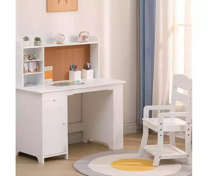 Set di scrivania e sedia per bambini, tavolino da studio per bambini con ripiani portaoggetti per ragazzi e ragazze, set di scrivania per la scuola in legno, tavolo da scrittura