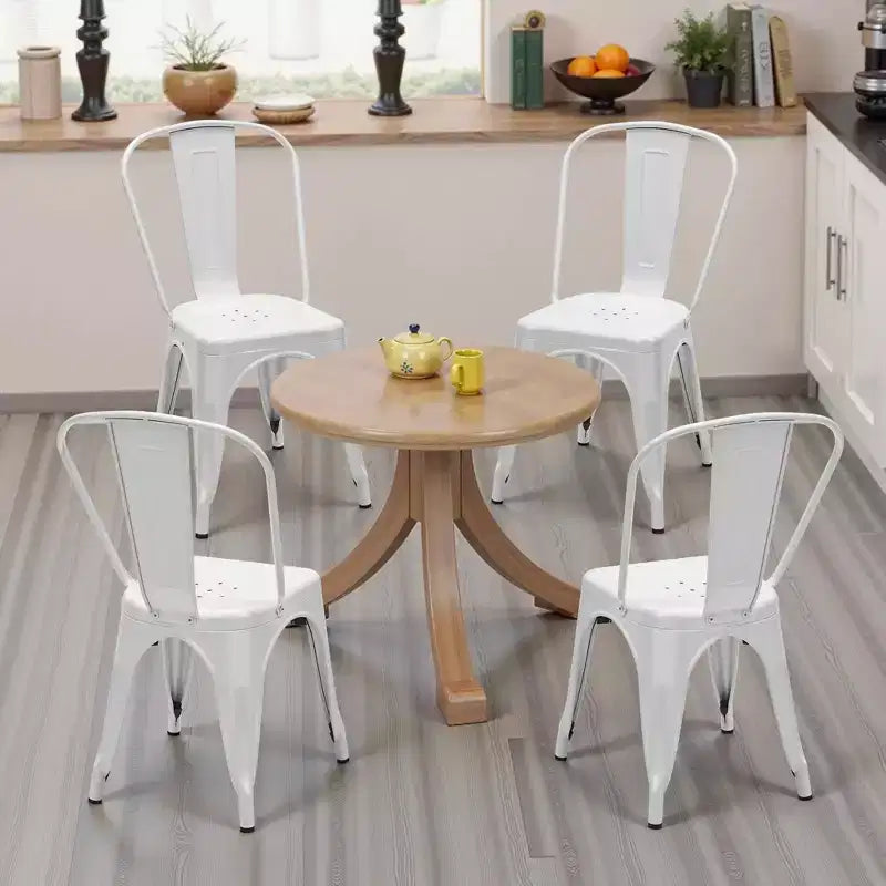 MAYEERTY Set di 4 Sedie da Pranzo in Metallo Impilabili Stile Industriale Capacità di Carico 136 kg per Cucina Sala da Pranzo