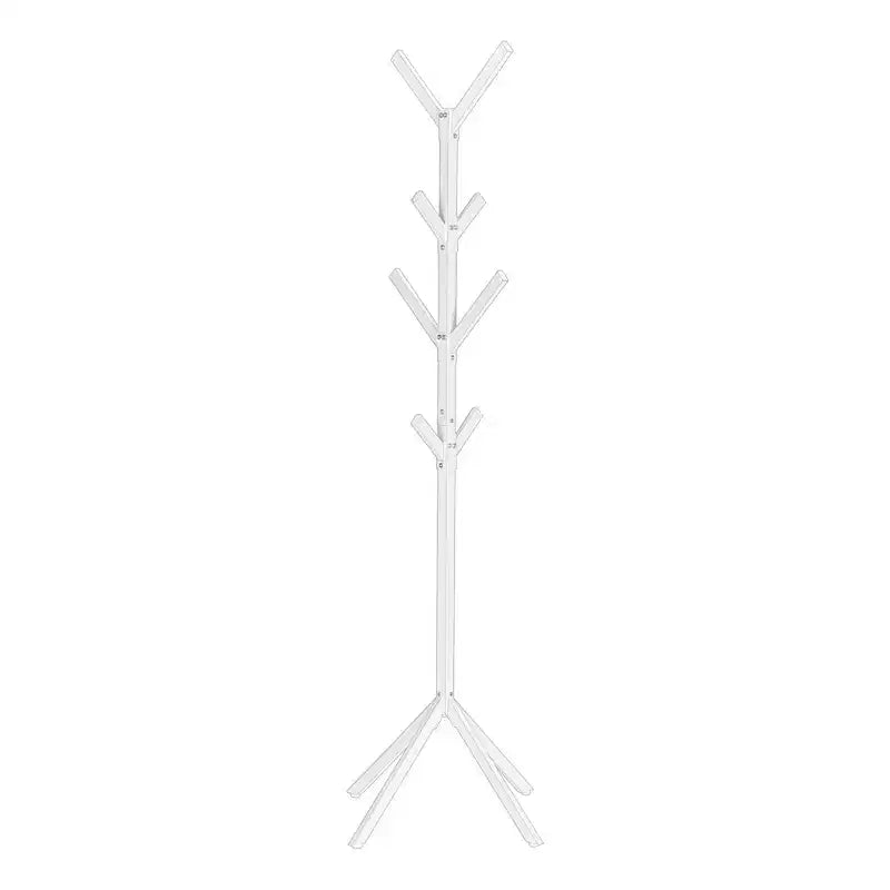 Okak Freestanding Coat Rack with 8 Hooks, Contemporary Hall Tree with Metal Frame, Entryway Storage for Living Room, Bedroom, White