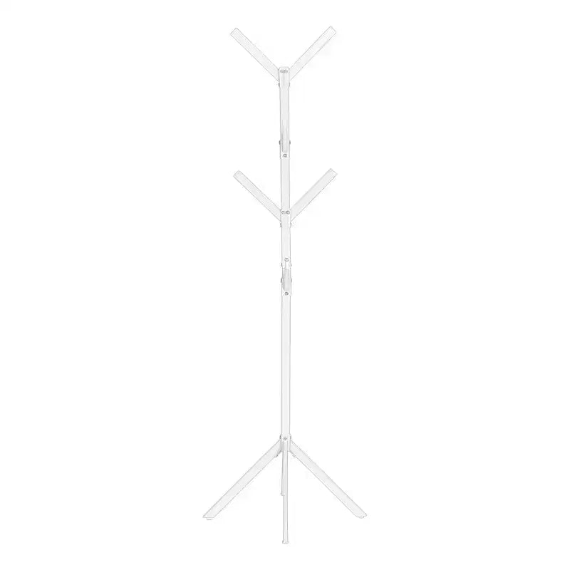 Appendiabiti autoportante Okak con 8 ganci, appendiabiti contemporaneo con struttura in metallo, portaoggetti da ingresso per soggiorno, camera da letto, bianco