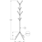 Appendiabiti autoportante Okak con 8 ganci, appendiabiti contemporaneo con struttura in metallo, portaoggetti da ingresso per soggiorno, camera da letto, bianco