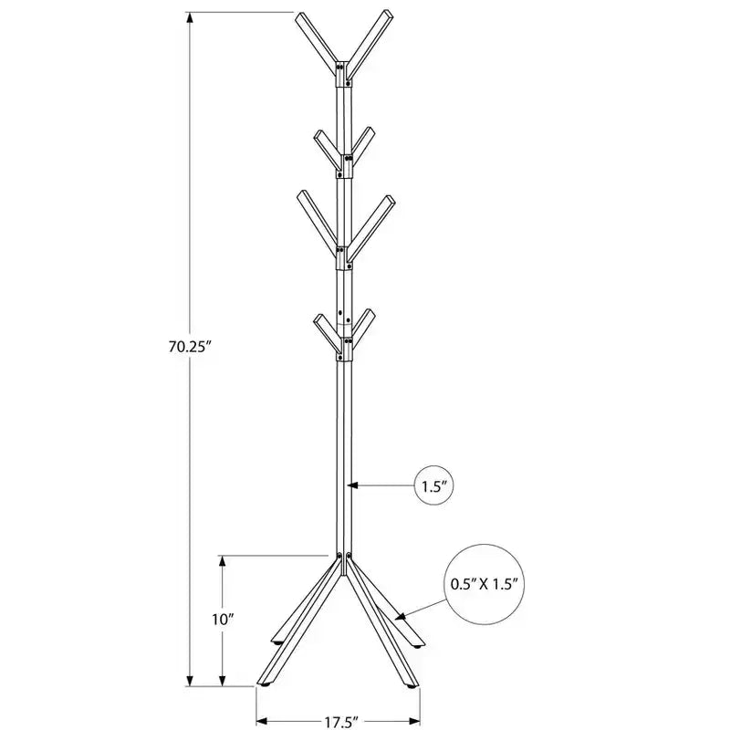 Appendiabiti autoportante Okak con 8 ganci, appendiabiti contemporaneo con struttura in metallo, portaoggetti da ingresso per soggiorno, camera da letto, bianco