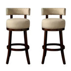 Royal Hampton Contemporary 24Barstool With linen Cushion, Beige Finish, Set of 2