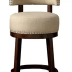Sgabello da bar Royal Hampton Contemporary con cuscino in lino, finitura beige, set da 2