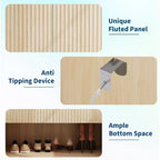 Scarpiera alta con ante a pannello scanalato per ingresso, 113 cm di altezza, scarpiera a 5 livelli con ripiani regolabili e ripiano aperto, scarpiera moderna autoportante