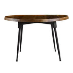Tavolino ovale in legno di acacia e ferro Noyes di GDFStudio