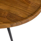 Tavolino ovale in legno di acacia e ferro Noyes di GDFStudio