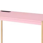 Scrivania Royal Hampton con Dock USB e Gambe in Metallo, Rosa e Oro Rosa