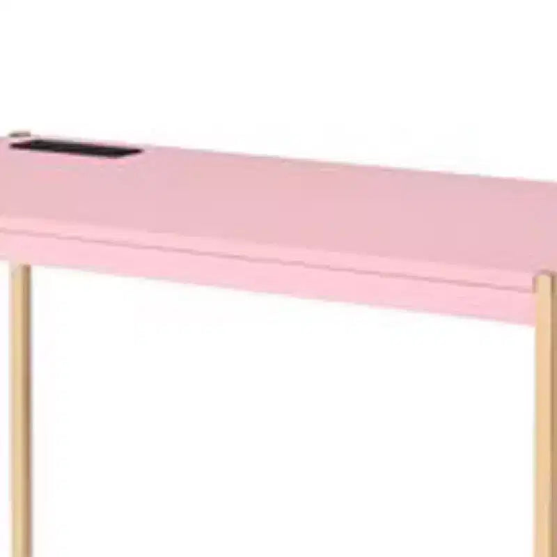 Scrivania Royal Hampton con Dock USB e Gambe in Metallo, Rosa e Oro Rosa