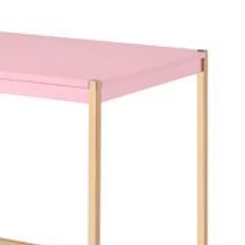 Scrivania Royal Hampton con Dock USB e Gambe in Metallo, Rosa e Oro Rosa