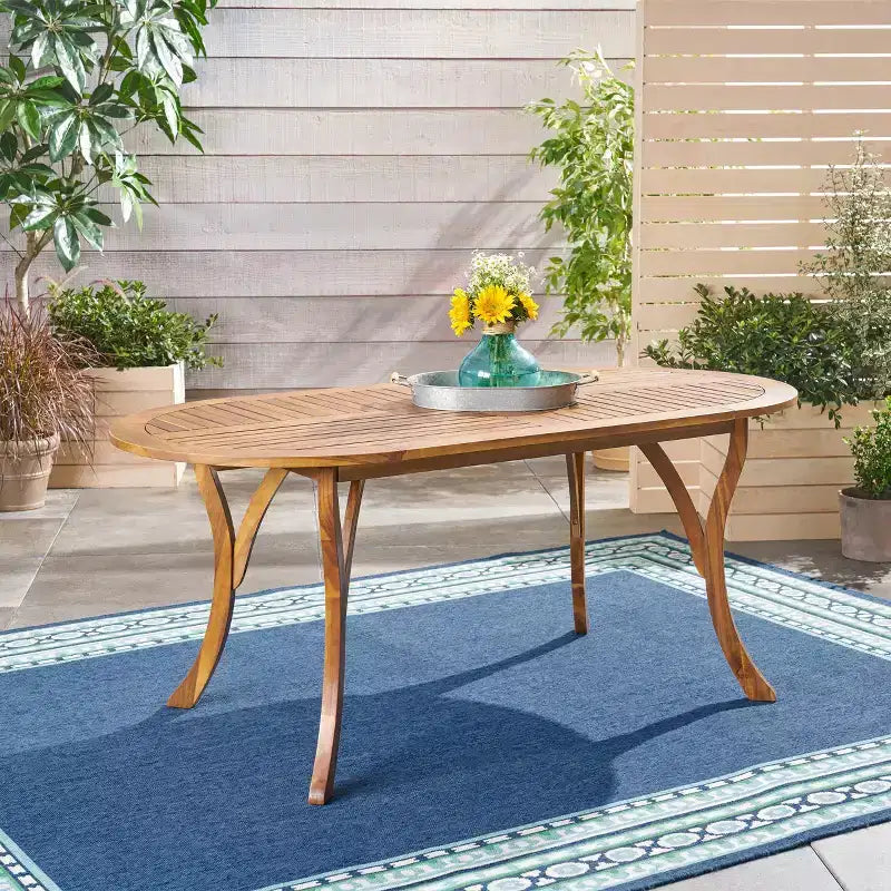 Tavolo da pranzo da cucina in legno da 70 pollici, tavolo da patio per esterni, tavolo laterale da cucina per sala da pranzo, patio, giardino, cortile, in teak