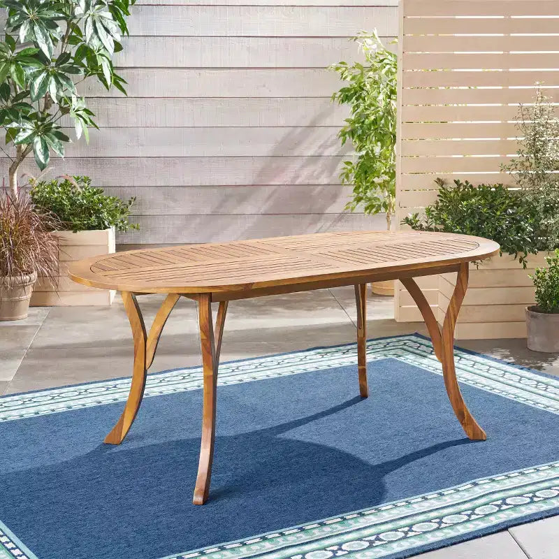 Tavolo da pranzo da cucina in legno da 70 pollici, tavolo da patio per esterni, tavolo laterale da cucina per sala da pranzo, patio, giardino, cortile, in teak