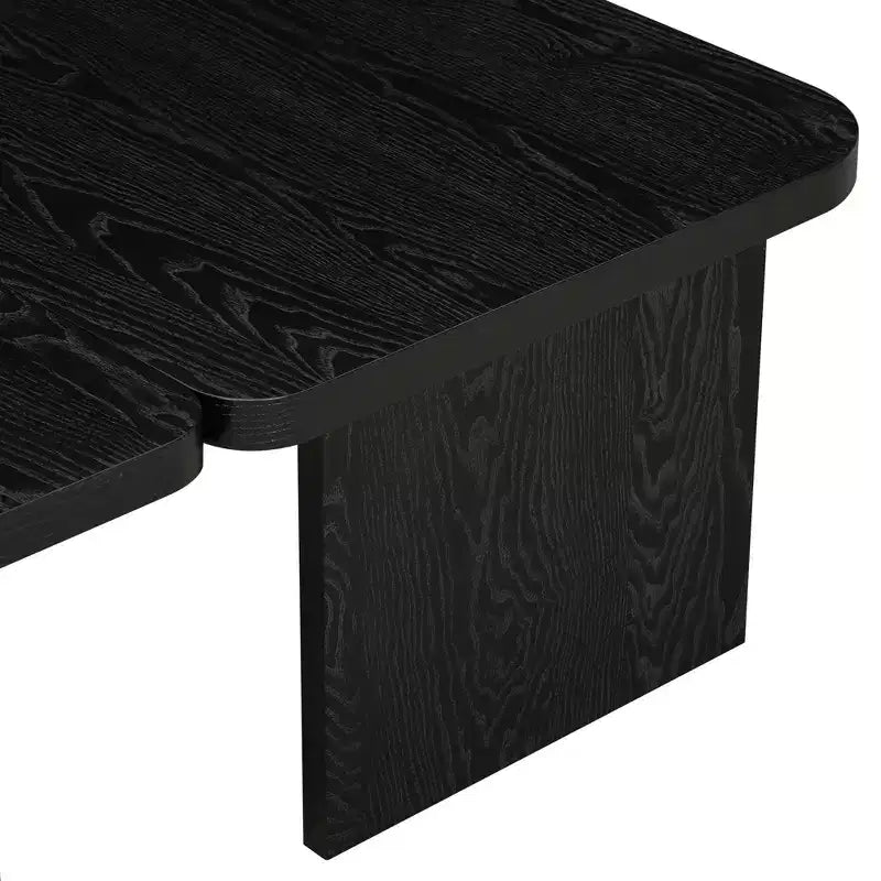 Tavolini da caffè rettangolari, set da 2, tavolino da salotto minimalista in legno con design a incastro