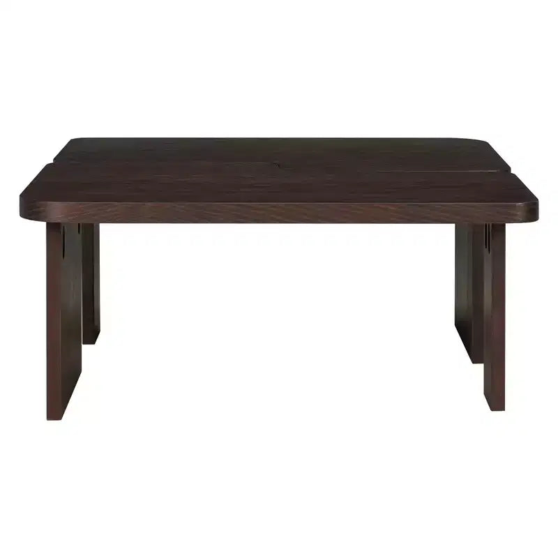 Tavolini da caffè rettangolari, set da 2, tavolino da salotto minimalista in legno con design a incastro