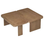 Tavolini da caffè rettangolari, set da 2, tavolino da salotto minimalista in legno con design a incastro