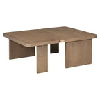 Tavolini da caffè rettangolari, set da 2, tavolino da salotto minimalista in legno con design a incastro