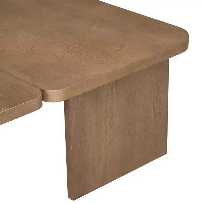 Tavolini da caffè rettangolari, set da 2, tavolino da salotto minimalista in legno con design a incastro