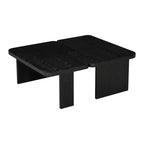 Tavolini da caffè rettangolari, set da 2, tavolino da salotto minimalista in legno con design a incastro