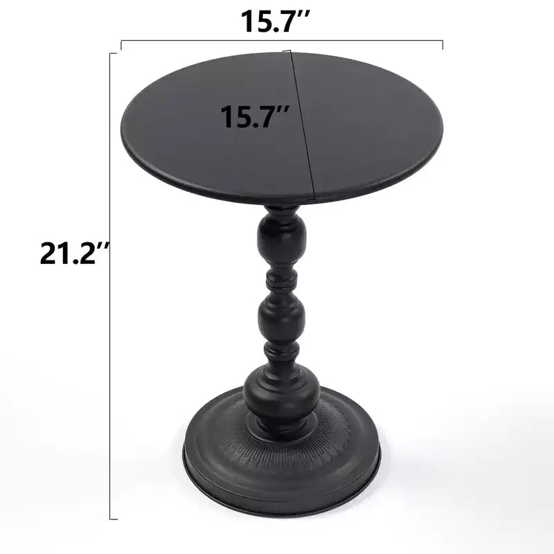 Tavolino Rotondo in Metallo Vintage Tavolino da Salotto Comodino Piccolo Spazio Accentato