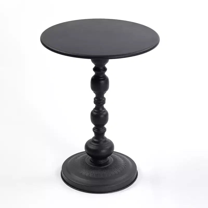 Tavolino Rotondo in Metallo Vintage Tavolino da Salotto Comodino Piccolo Spazio Accentato